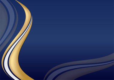 Soyut mavi ve altın sarısı iplikli beyaz arka plan. Soyut çokgen desenli lüks altın rengi koyu mavi.