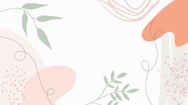 Organik pembe taba rengi, çıplak, çiçekli, soyut arka plan, elle çizilmiş doku, fırça, ayrıl ve minimalist tarzda. El çizimi arkaplanı soyut.