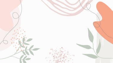 Organik pembe taba rengi, çıplak, çiçekli, soyut arka plan, elle çizilmiş doku, fırça, ayrıl ve minimalist tarzda. El çizimi arkaplanı soyut.