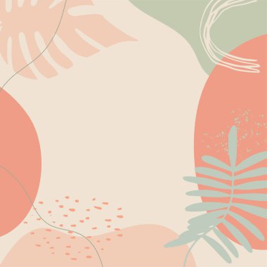 Organik pembe taba rengi, çıplak, çiçekli, soyut arka plan, elle çizilmiş doku, fırça, ayrıl ve minimalist tarzda. El çizimi arkaplanı soyut.