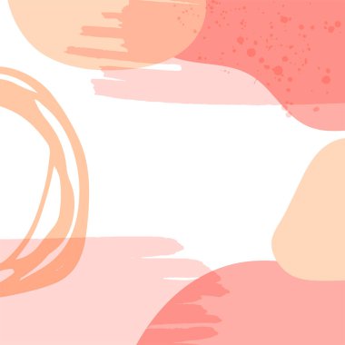 Organik pembe taba rengi, çıplak, çiçekli, soyut arka plan, elle çizilmiş doku, fırça, ayrıl ve minimalist tarzda. El çizimi arkaplanı soyut.