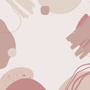 Organik pembe taba rengi, çıplak, çiçekli, soyut arka plan, elle çizilmiş doku, fırça, ayrıl ve minimalist tarzda. El çizimi arkaplanı soyut.