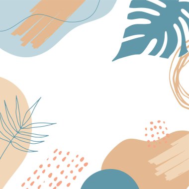 Organik pembe taba rengi, çıplak, çiçekli, soyut arka plan, elle çizilmiş doku, fırça, ayrıl ve minimalist tarzda. El çizimi arkaplanı soyut.