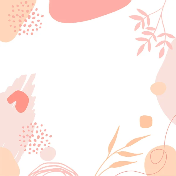 Органический Розово Коричневый Загар Обнажает Цветочный Фон Нарисованной Вручную Фактурой — стоковый вектор