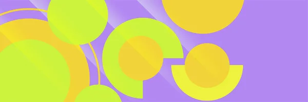 摘要现代彩色黄色紫色绿色梯度宽几何横幅设计 现代封头背景网站设计 社交媒体封面广告横幅 邀请卡 — 图库矢量图片