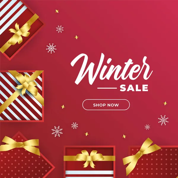Venda Natal Inverno Rótulos Promocionais Cartões Publicidade Ofertas Especiais Vendas — Vetor de Stock