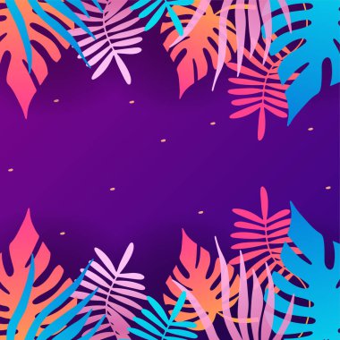 Soyut organik çiçekler, yapraklar, sıvı, rengarenk canlı renklere sahip dalga minimalist arka plan. Tebrik kartları, davetiyeler, el ilanları ve sosyal medya şablonu için iyidir.