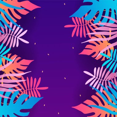 Soyut organik çiçekler, yapraklar, sıvı, rengarenk canlı renklere sahip dalga minimalist arka plan. Tebrik kartları, davetiyeler, el ilanları ve sosyal medya şablonu için iyidir.