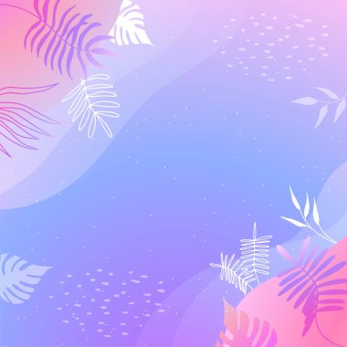 Soyut organik çiçekler, yapraklar, sıvı, rengarenk canlı renklere sahip dalga minimalist arka plan. Tebrik kartları, davetiyeler, el ilanları ve sosyal medya şablonu için iyidir.