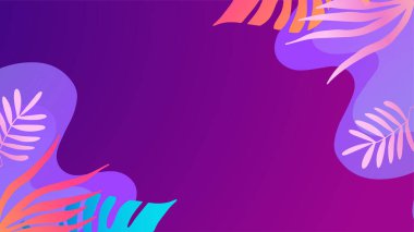 Soyut organik çiçekler, yapraklar, sıvı, rengarenk canlı renklere sahip dalga minimalist arka plan. Tebrik kartları, davetiyeler, el ilanları ve sosyal medya şablonu için iyidir.