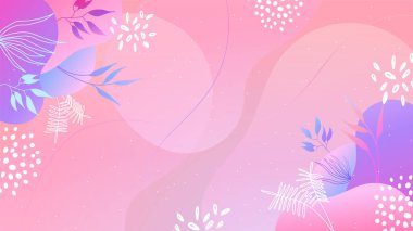 Soyut organik çiçekler, yapraklar, sıvı, rengarenk canlı renklere sahip dalga minimalist arka plan. Tebrik kartları, davetiyeler, el ilanları ve sosyal medya şablonu için iyidir.
