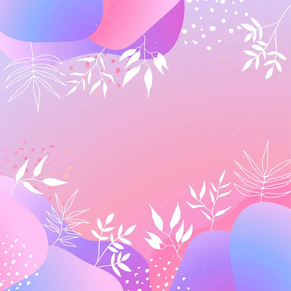 Abstract Organic Floral Leaves Liquid Wave Minimalist Background Colorful Gradient — Stock Vector