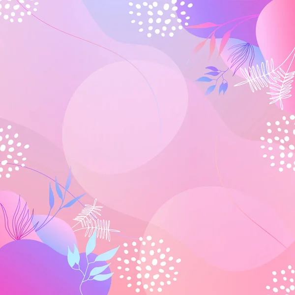 要旨有機的な花 カラフルなグラデーション鮮やかな色と波のミニマルな背景 グリーティングカード 招待状 チラシ ソーシャルメディアテンプレートに最適 — ストックベクタ