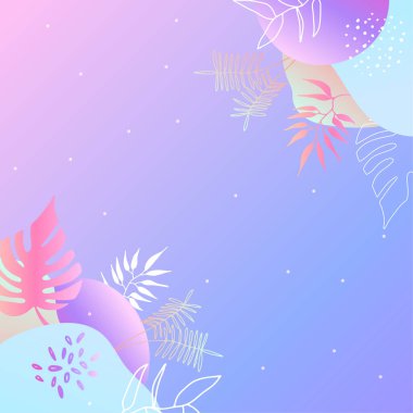 Renkli moda soyut organik çiçekli minimalist sanat tasarımı arkaplanı gradyan canlı renkli. Pembe, pastel renk, mavi, yumuşak renk çiçekli arka plan. Güzellik moda afişleri tasarımı.