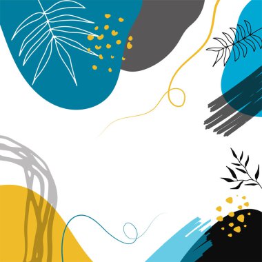 Akan sıvı şekilleri, çiçekleri, fırçaları, yaprakları, el yapımı dokuları ve kabarcıkları olan son moda minimalist organik arka plan. Bronz, çıplak, şampanya, bej, pastel, pembe, kahverengi, toprak rengi.