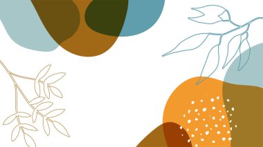 Akan sıvı şekilleri, çiçekleri, fırçaları, yaprakları, el yapımı dokuları ve kabarcıkları olan son moda minimalist organik arka plan. Bronz, çıplak, şampanya, bej, pastel, pembe, kahverengi, toprak rengi.