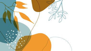 Akan sıvı şekilleri, çiçekleri, fırçaları, yaprakları, el yapımı dokuları ve kabarcıkları olan son moda minimalist organik arka plan. Bronz, çıplak, şampanya, bej, pastel, pembe, kahverengi, toprak rengi.