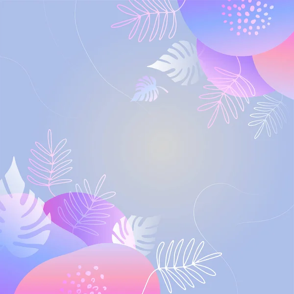 Coloré Abstrait Tendance Organique Floral Minimaliste Art Design Fond Avec — Image vectorielle
