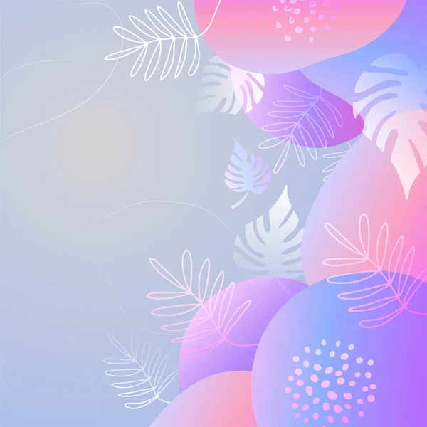 グラデーション鮮やかな鮮やかな色とカラフルなトレンディーな抽象有機花のミニマリストアートデザインの背景 ピンク パステルカラー 柔らかい色の花の背景 美容ファッションバナーデザイン — ストックベクタ