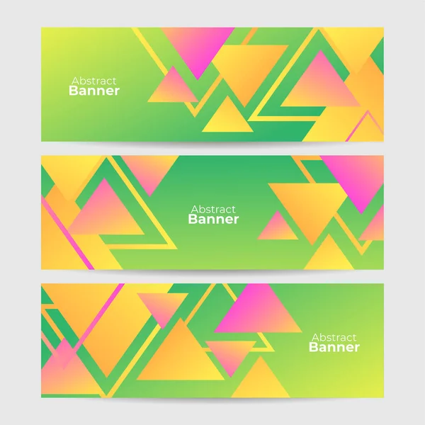 モダンな緑のオレンジピンクの抽象的なWebバナーの背景創造的なデザイン プレゼンテーション バナー カバー ウェブ チラシ カード ポスター テクスチャ スライド — ストックベクタ