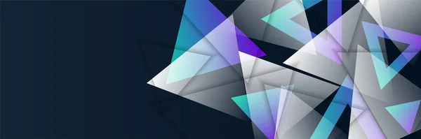 Moderno Abstracto Colorido Gradiente Vibrante Triángulo Ancho Tela Banner Fondo — Vector de stock