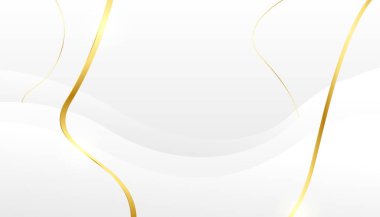 Soyut beyaz ve altın dalga arkaplanı