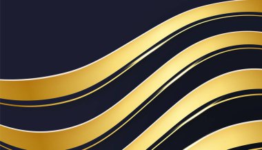 Sunum tasarımı şablonu için modern basit mavi ve altın soyut arkaplan