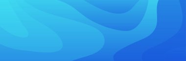 Modern renkli mavi dalga geniş afiş arkaplanı. Pankart tasarımı için soyut arkaplan. Web pankartı, doku ve web sitesi için başlık. Vektör soyut grafik tasarım pankart şablonu.