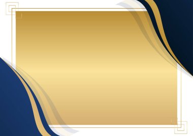 Modern mavi ve altın soyut arka plan. Vektör soyut grafik tasarım pankart şablonu.