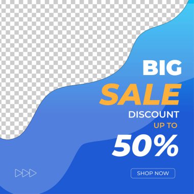 Düzenlenebilir kare pankart şablonu. Soyut şekilli modern dinamik arkaplan rengi. Sosyal medya şablonu, instagram ve internet reklamları için uygun. Fotoğraf okuluyla vektör illüstrasyonu