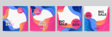 Sosyal medya için dinamik modern sıvı satış afişleri satışı hikayeleri satışı, web sayfası, cep telefonu. Satış afişi tasarım özel teklif seti. Noel indirimi, yaz indirimi, Kara Cuma, Sevgililer Günü