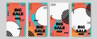 Sosyal medya için dinamik modern sıvı satış afişleri satışı hikayeleri satışı, web sayfası, cep telefonu. Satış afişi tasarım özel teklif seti. Noel indirimi, yaz indirimi, Kara Cuma, Sevgililer Günü