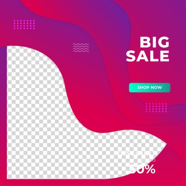 İndirimli indirimli pankart tasarımı sosyal medya şablonu. Sosyal medya iletileri, web sayfası, cep telefonu için dinamik modern sıvı satışı afişleri. Satış afişi şablonu tasarımı özel teklif seti.