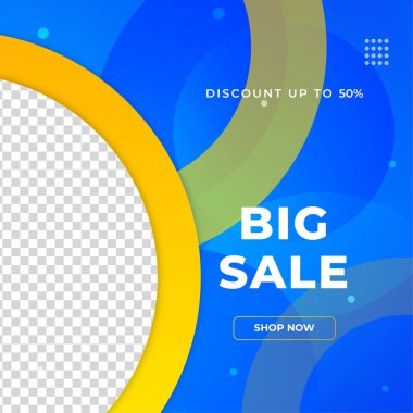 İndirimli indirimli pankart tasarımı sosyal medya şablonu. Sosyal medya iletileri, web sayfası, cep telefonu için dinamik modern sıvı satışı afişleri. Satış afişi şablonu tasarımı özel teklif seti.