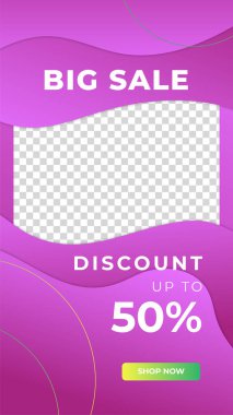 İndirimli indirimli pankart tasarımı sosyal medya şablonu. Sosyal medya iletileri, web sayfası, cep telefonu için dinamik modern sıvı satışı afişleri. Satış afişi şablonu tasarımı özel teklif seti.