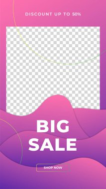 İndirimli indirimli pankart tasarımı sosyal medya şablonu. Sosyal medya iletileri, web sayfası, cep telefonu için dinamik modern sıvı satışı afişleri. Satış afişi şablonu tasarımı özel teklif seti.