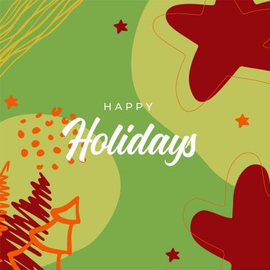 Mutlu Noeller tebrik kartları. Soyut kare Kış Tatili sanat şablonları. Neşeli yeni yıl tebrik kartları. Sosyal medya paylaşımları, mobil uygulamalar, pankart tasarımı ve İnternet / İnternet reklamları için.