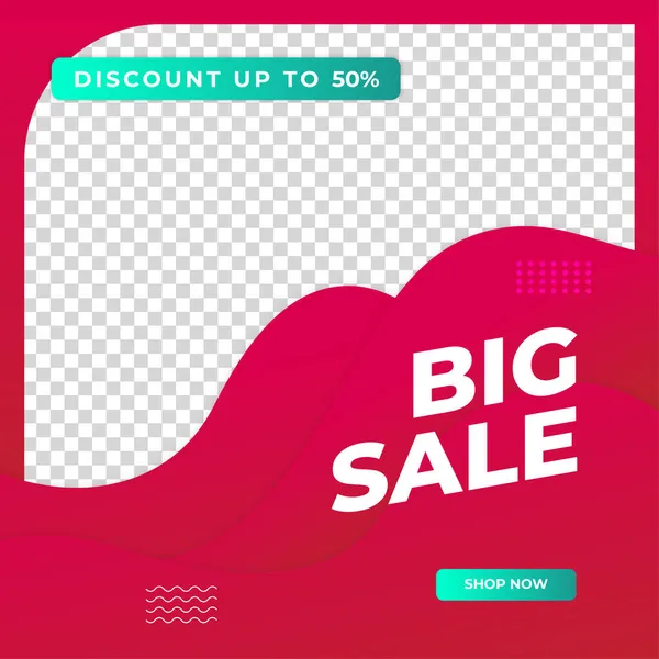 Sale Discount Sale Banner Design Social Media Template Set Dynamic — Stock Vector