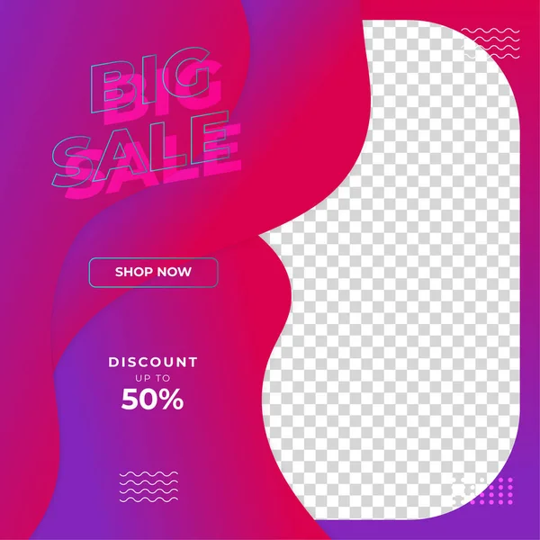 İndirimli indirimli pankart tasarımı sosyal medya şablonu. Sosyal medya iletileri, web sayfası, cep telefonu için dinamik modern sıvı satışı afişleri. Satış afişi şablonu tasarımı özel teklif seti.