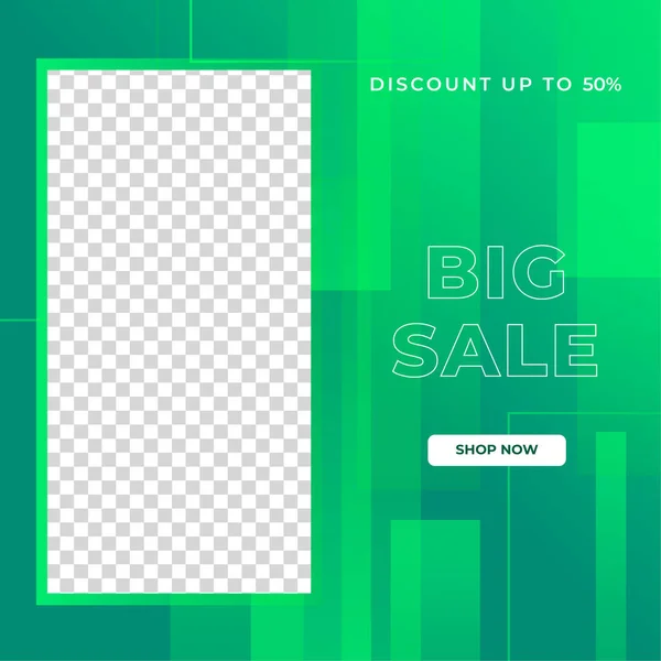 Sale Discount Sale Banner Design Social Media Template Set Dynamic — Stock Vector