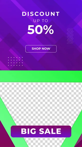 Sale Discount Sale Banner Design Social Media Template Set Dynamic — Stock Vector