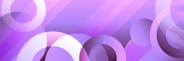 Moderno Gradiente Roxo Abstrato Banner Fundo Com Círculos Formas Geométricas — Vetor de Stock