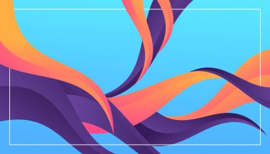 Modern soyut mavi turuncu dalga arka planı. Vektör soyut grafik tasarımı Banner Deseni arkaplan şablonu.