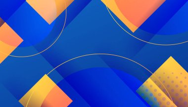 Modern soyut mavi turuncu kare arka plan. Vektör soyut grafik tasarımı Banner Deseni arkaplan şablonu.