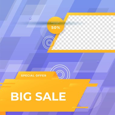 Modern renkli mor satış sonrası şablon tasarımı arka planı. Flaş, Noel, Sevgililer Günü, yeni yıl, yaz indirimi. Sosyal medya, sunum, el ilanı, poster, davetiye, internet reklamları için uygun