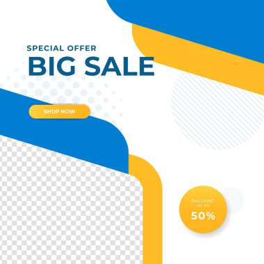 Modern mavi posta şablonu tasarım arka planı. Flaş satış, Noel, Sevgililer Günü, yeni yıl, yaz indirimi. Sosyal medya, sunum, el ilanı, poster, davetiye, internet reklamları için uygun.