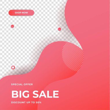 Modern kırmızı satış posta şablonu tasarım arka planı. Flaş satış, Noel, Sevgililer Günü, yeni yıl, yaz indirimi. Sosyal medya, sunum, el ilanı, poster, davetiye, internet reklamları için uygun.