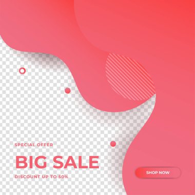 Modern kırmızı satış posta şablonu tasarım arka planı. Flaş satış, Noel, Sevgililer Günü, yeni yıl, yaz indirimi. Sosyal medya, sunum, el ilanı, poster, davetiye, internet reklamları için uygun.