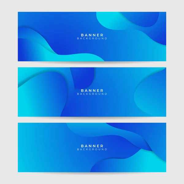 Abstract Geometric Blue Web Banner Vector Gradient Template Vector Abstract — Stock Vector