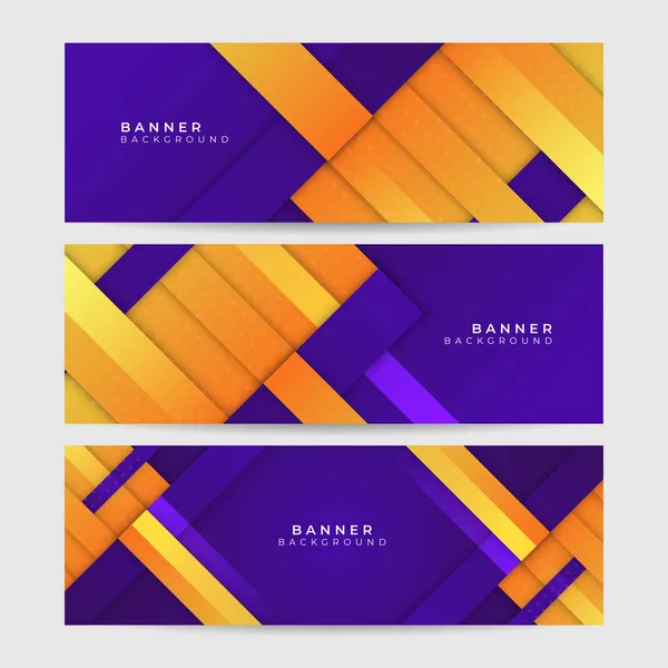 Fond Bannière Violet Orange Jaune Modèle Vectoriel Abstrait Motif Bannière — Image vectorielle